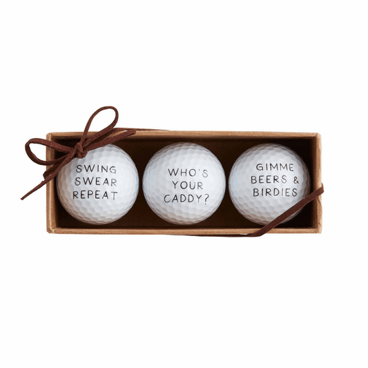 Mud Pie Mud Pie "Who's Your Caddy" Golf Ball Set | CeCe's Home & Gifts