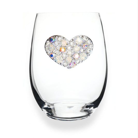 The Queens' Jewels Multi - Stone Heart Jeweled Stemless Glassware | CeCe's Home & Gifts