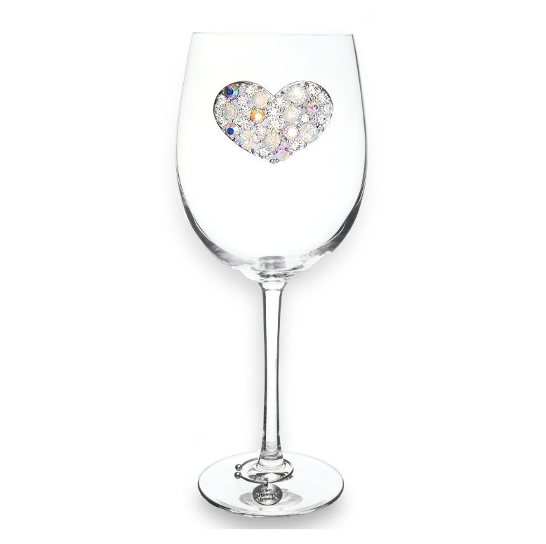 The Queens' Jewels Multi - Stone Heart Jeweled Stemmed Glassware | CeCe's Home & Gifts