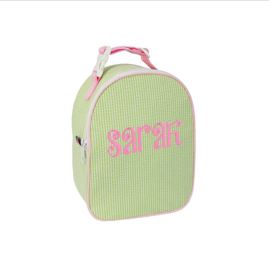 CeCe's Home & Gifts Pink & Green Seersucker Gumdrop Lunch Box | CeCe's Home & Gifts