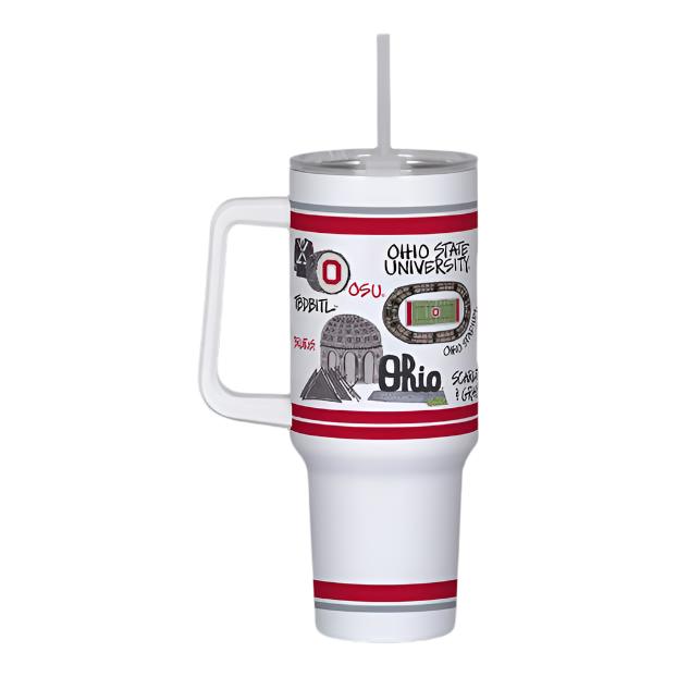 MAGNOLIA LANE Ohio State 40oz Insulated Tumbler w/ Handle | CeCe's Home & Gifts
