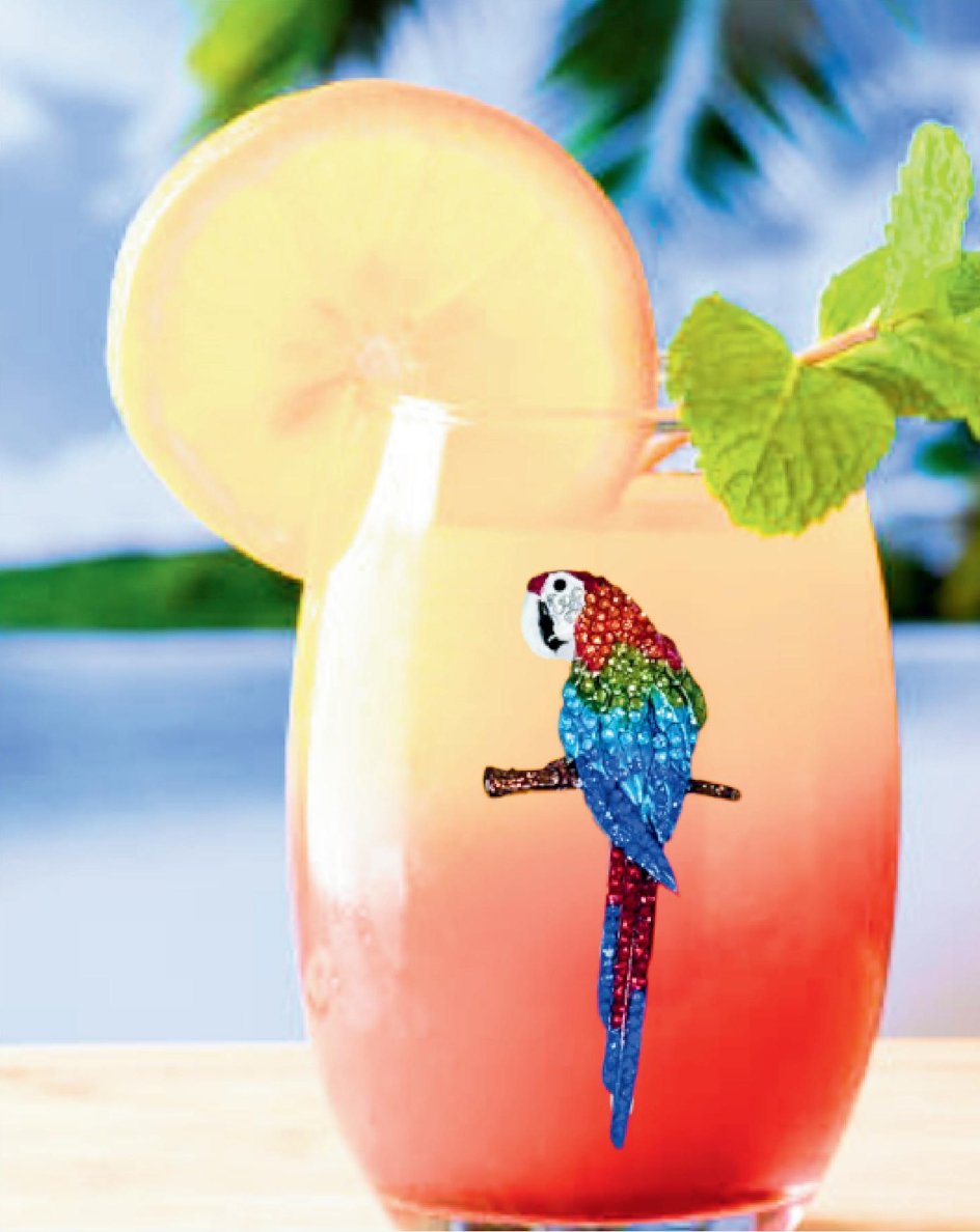 The Queens' Jewels Parrot Jeweled Stemless Glassware | CeCe's Home & Gifts