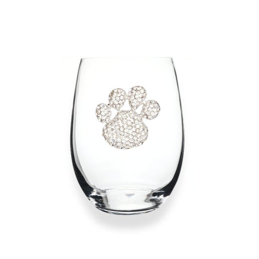 The Queens' Jewels Paw Print Jeweled Stemless Glassware | CeCe's Home & Gifts