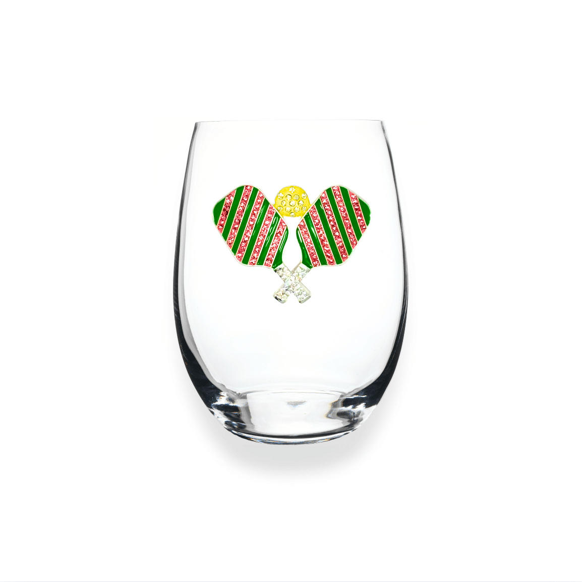 The Queens' Jewels Pickleball Jeweled Stemless Glassware | CeCe's Home & Gifts