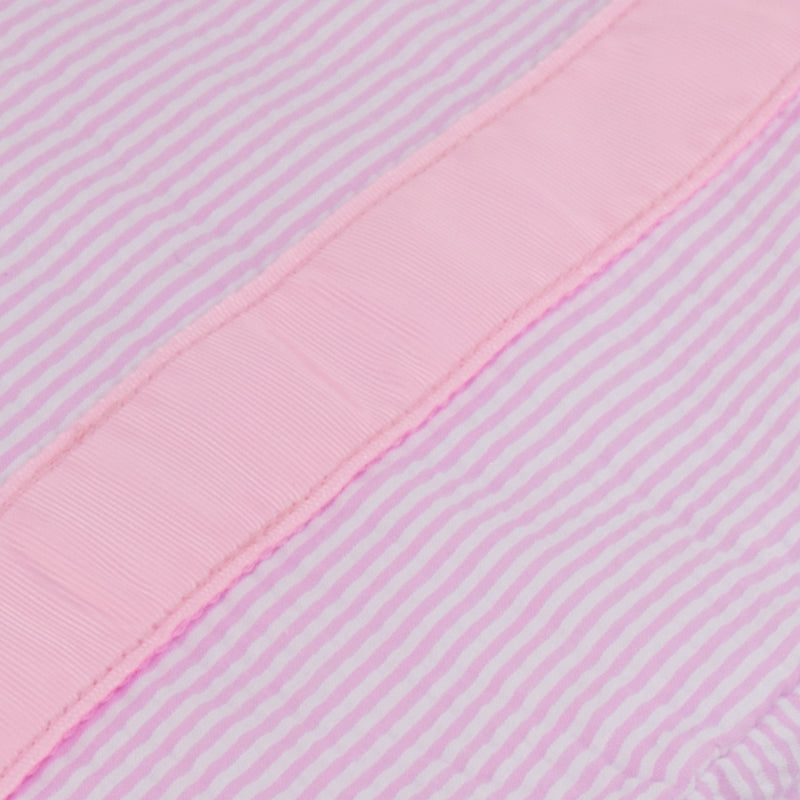 Monogrammed Pink Stripe Seersucker Train Case