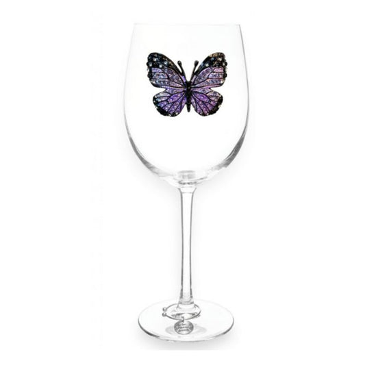 The Queens' Jewels Purple Butterfly Jeweled Stemmed Glassware | CeCe's Home & Gifts