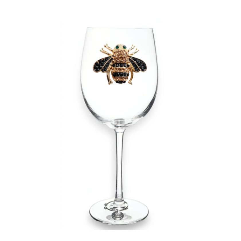 The Queens' Jewels Queen Bee Jeweled Stemmed Glass | CeCe's Home & Gifts
