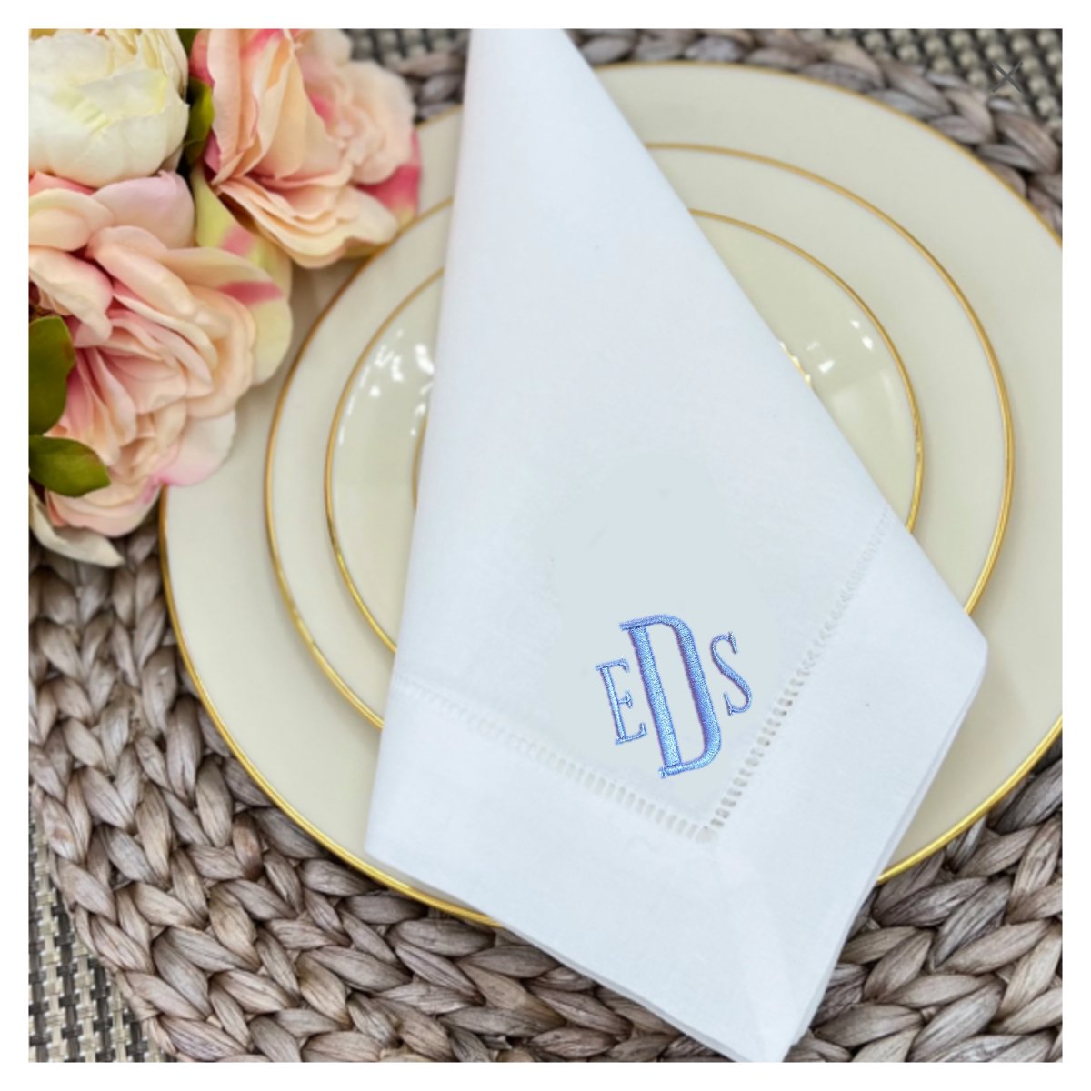 CeCe's Home & Gifts Reynolds Monogrammed Linen Dinner Napkin | CeCe's Home & Gifts
