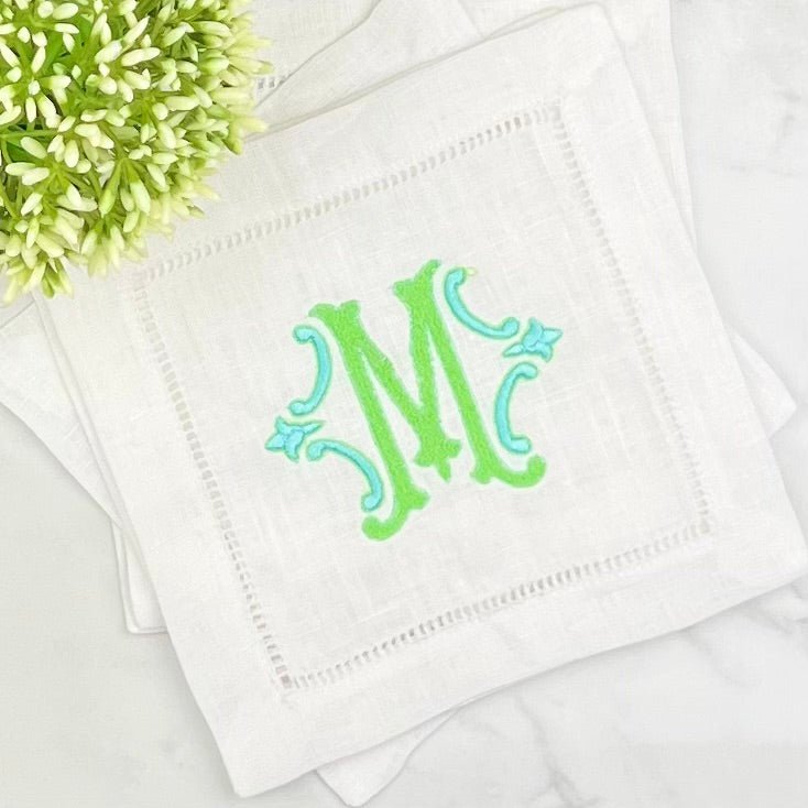 CeCe's Home & Gifts Romanesque Monogram Linen Cocktail Napkin | CeCe's Home & Gifts