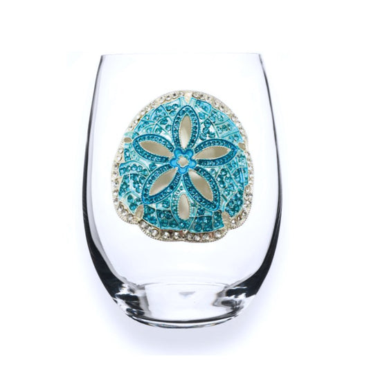 The Queens' Jewels Sand Dollar Jeweled Stemless Glass | CeCe's Home & Gifts