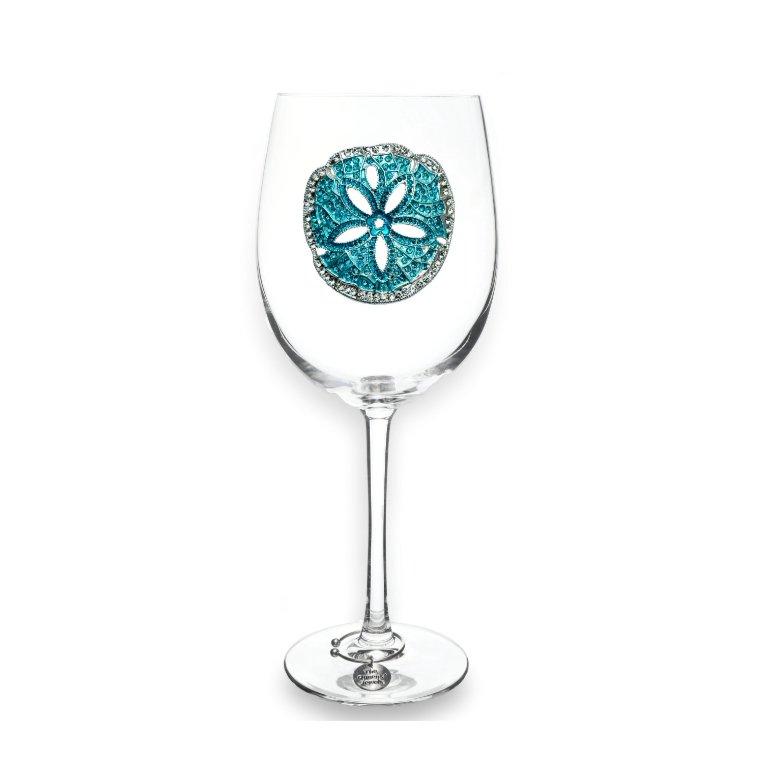 The Queens' Jewels Sand Dollar Jeweled Stemmed Glass | CeCe's Home & Gifts