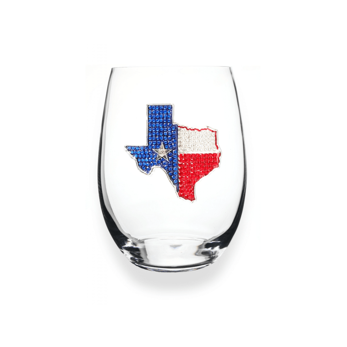 The Queens' Jewels State of Texas Jeweled Stemless Glassware | CeCe's Home & Gifts