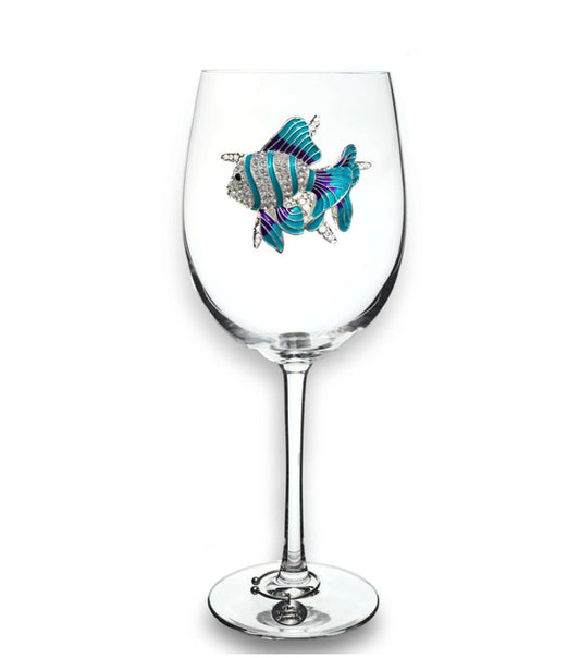 The Queens' Jewels Striped Fish Jeweled Stemmed Glassware | CeCe's Home & Gifts