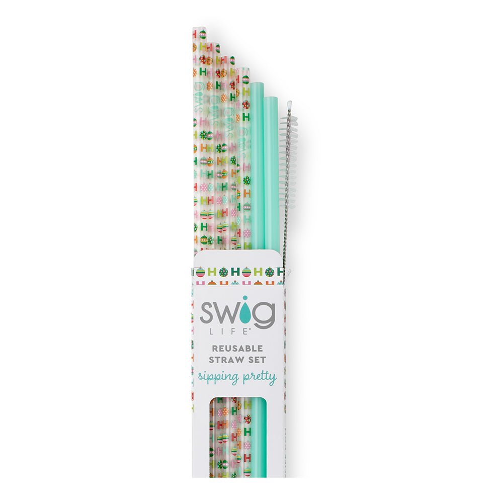 SWIG Life SWIG HO HO HO & Mint Reusable Straw Set | CeCe's Home & Gifts