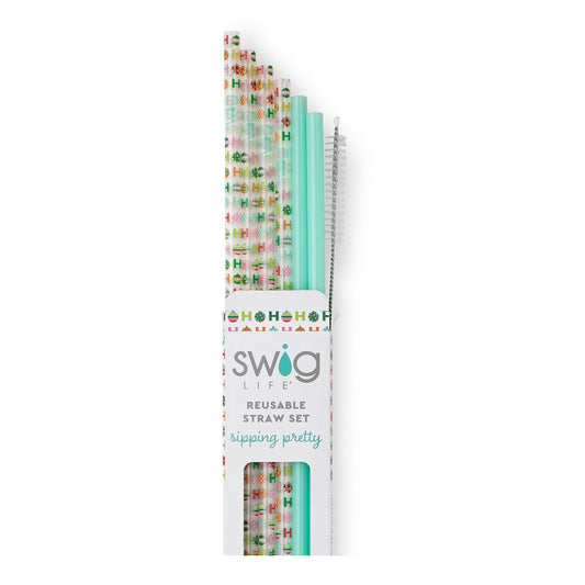 SWIG Life SWIG HO HO HO & Mint Reusable Straw Set | CeCe's Home & Gifts