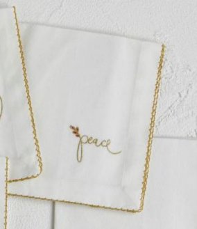 Tableau Tableau Christmas Sentiment Peace Napkin | CeCe's Home & Gifts