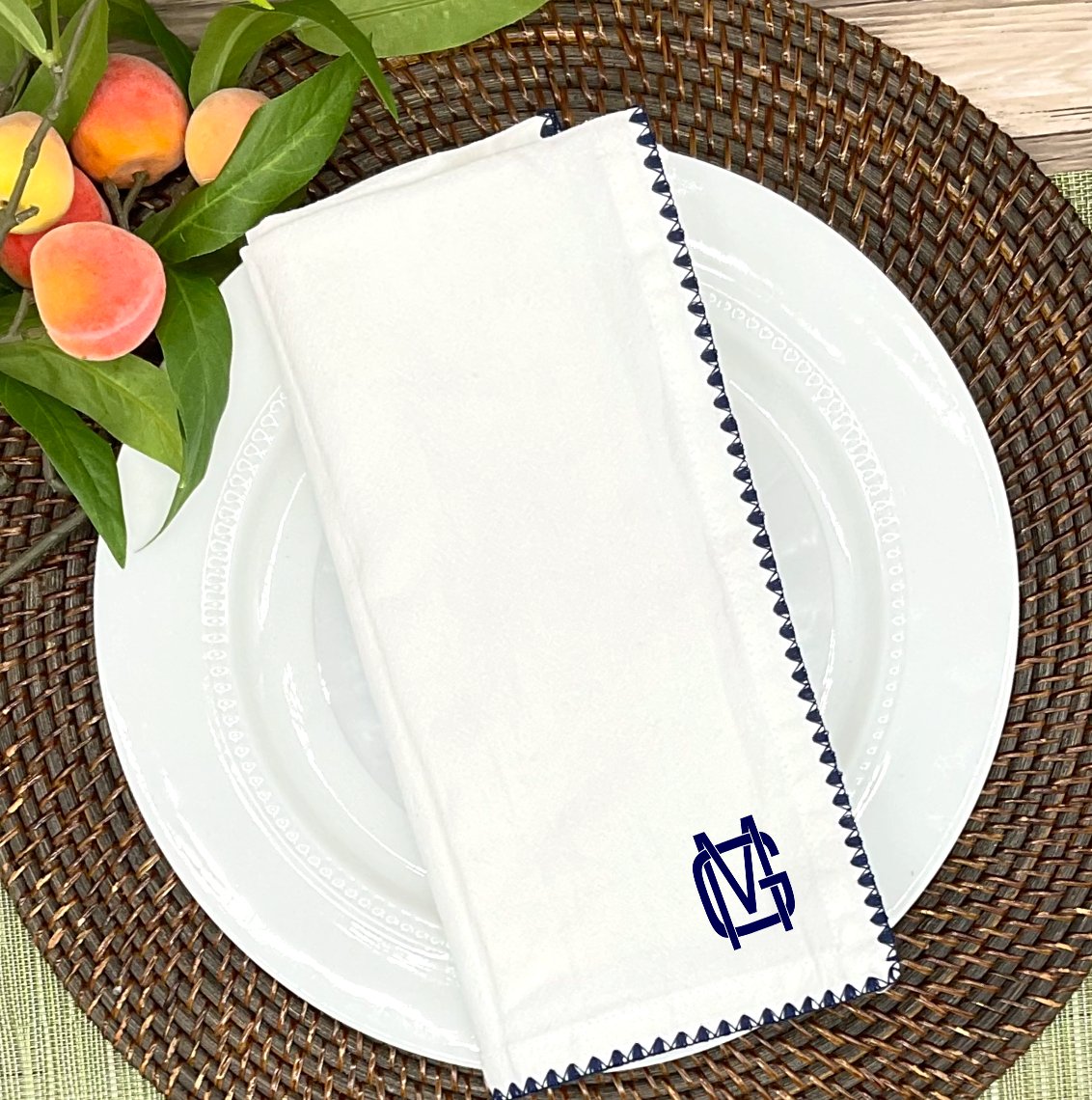 Tableau Tableau Embroidered Edge Napkins - Set of 4 | CeCe's Home & Gifts