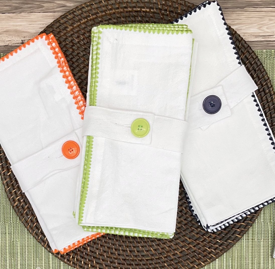 Tableau Tableau Embroidered Edge Napkins - Set of 4 | CeCe's Home & Gifts