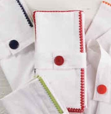 Tableau Tableau Red Embroidered Edge Napkins - Set of 4 | CeCe's Home & Gifts