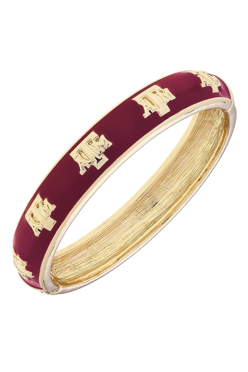 Canvas Style Texas A&M Aggies Sculpted Enamel Logo Hinge Bangle | Canvas Style | CeCe's Home & Gifts