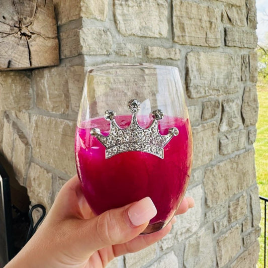 The Queens' Jewels Tiara Jeweled Stemless Glassware | CeCe's Home & Gifts
