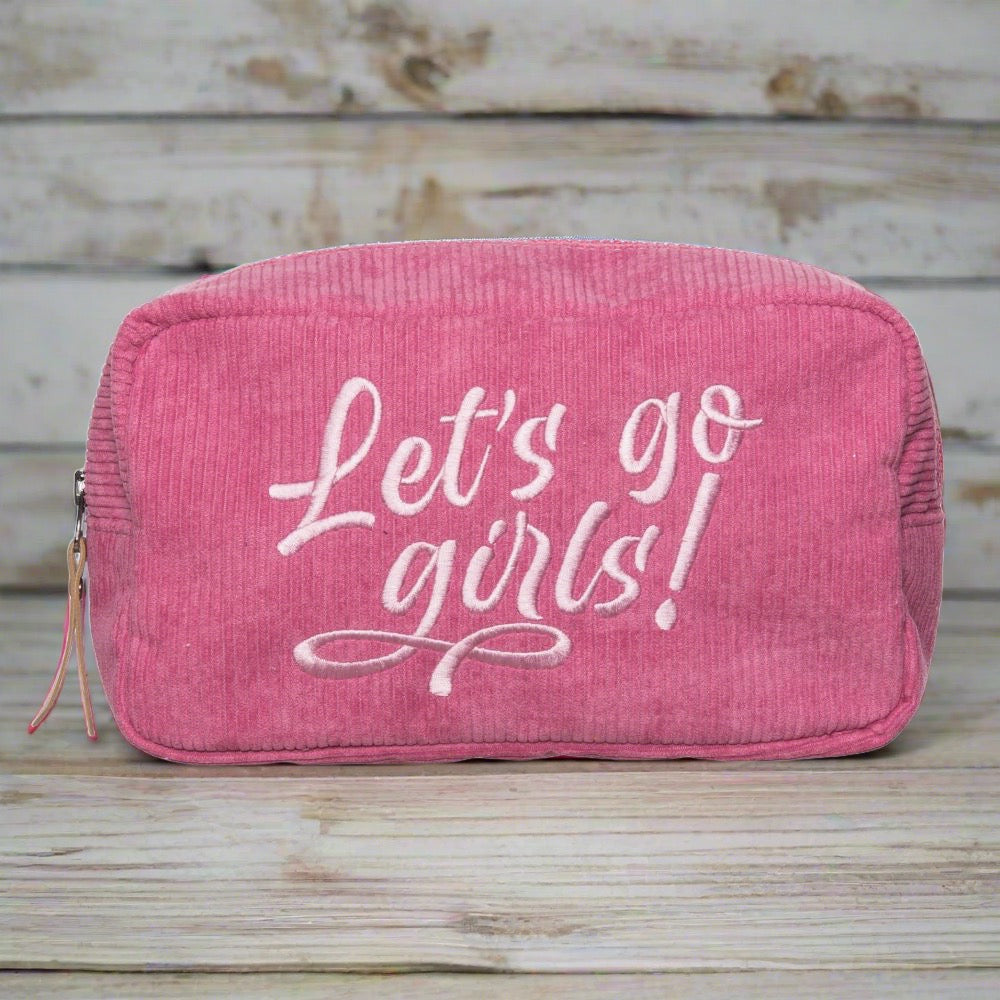 Totalee Gift Totalee Gift "Lets Go Girls" Corduroy Cosmetic Bag | CeCe's Home & Gifts