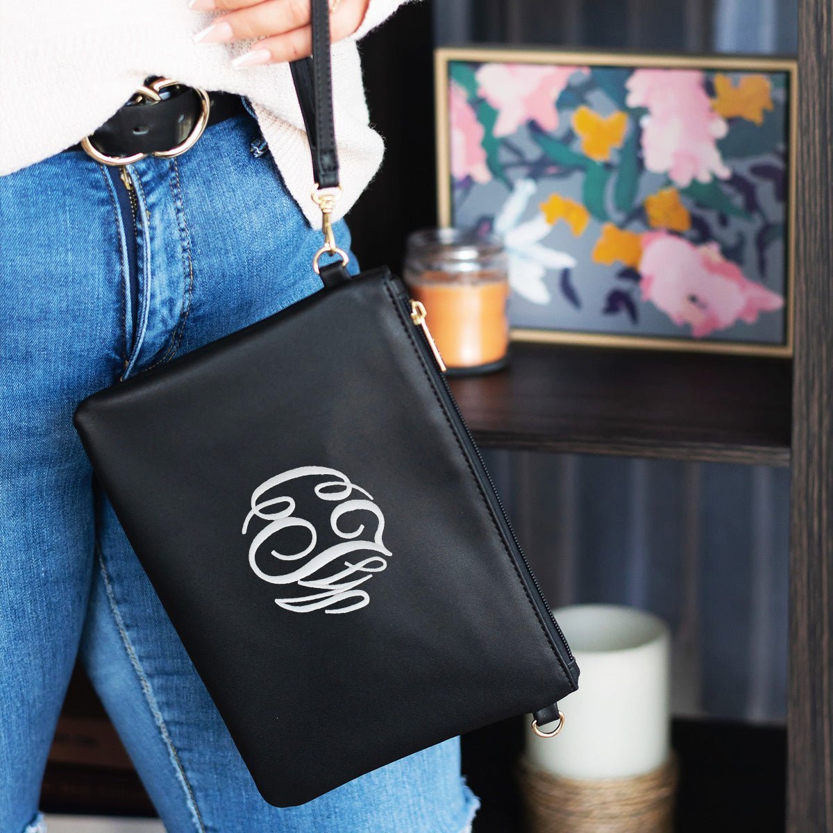 Viv & Lou Viv & Lou Black Madeline Wristlet | CeCe's Home & Gifts