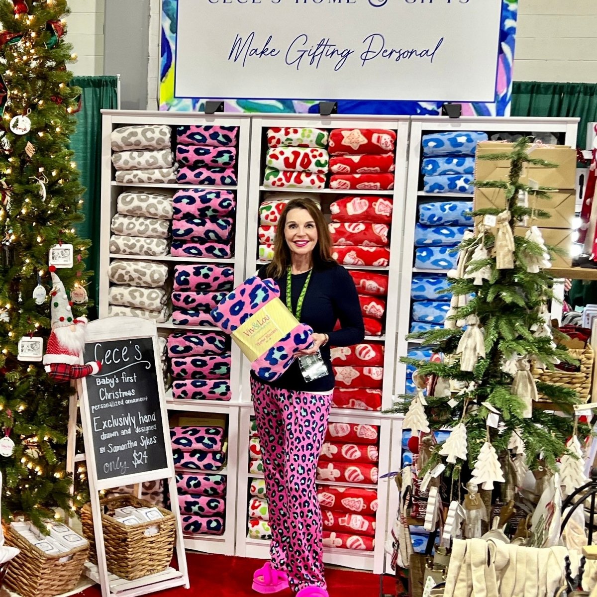 Viv & Lou Viv & Lou Hot Pink Leopard PJ Pants | CeCe's Home & Gifts