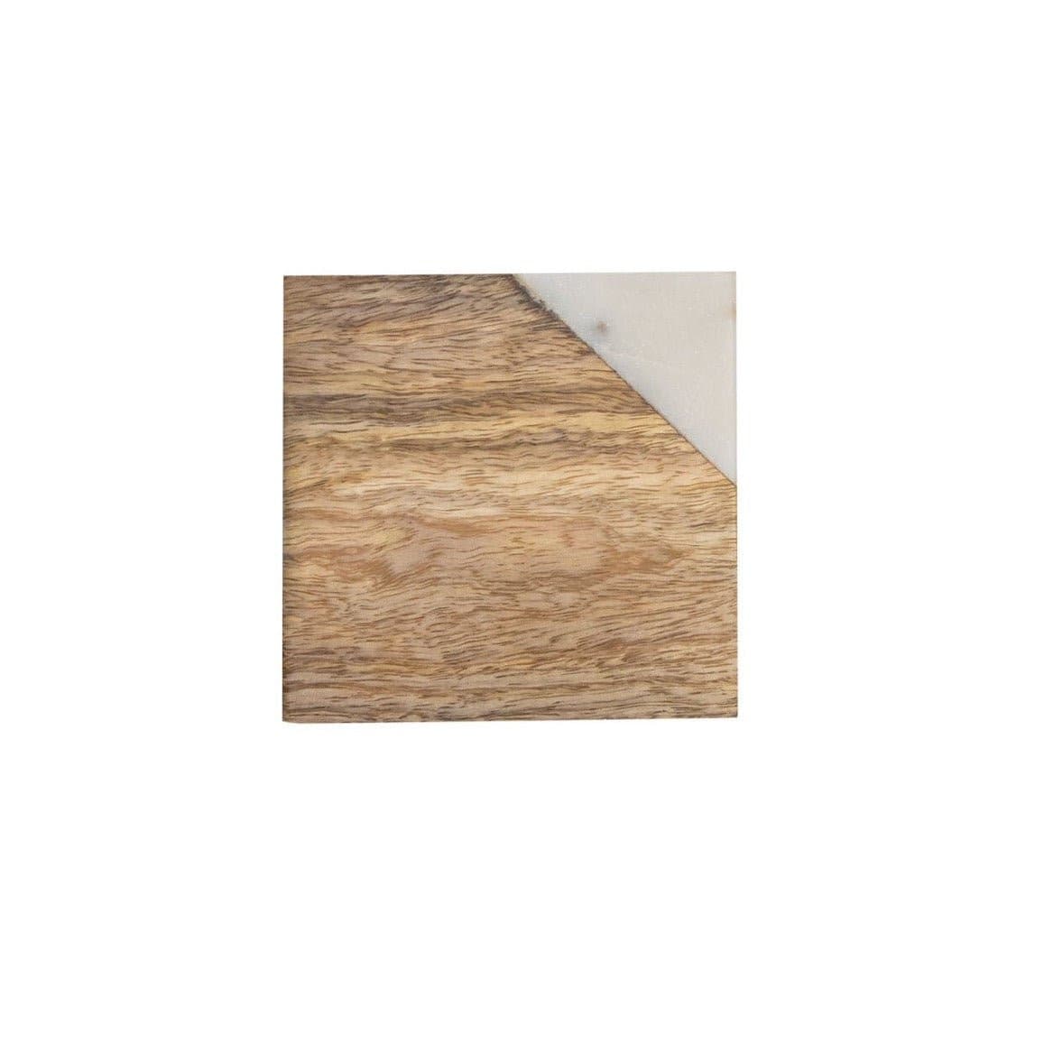 Foreside Home & Garden White Marble and Mango Wood Coasters - Set of 4 | CeCe's Home & Gifts