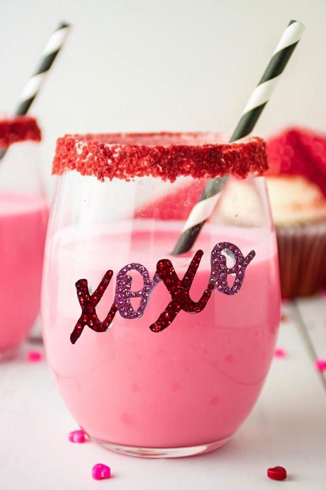 The Queens' Jewels XOXO Jeweled Stemless Glassware | CeCe's Home & Gifts