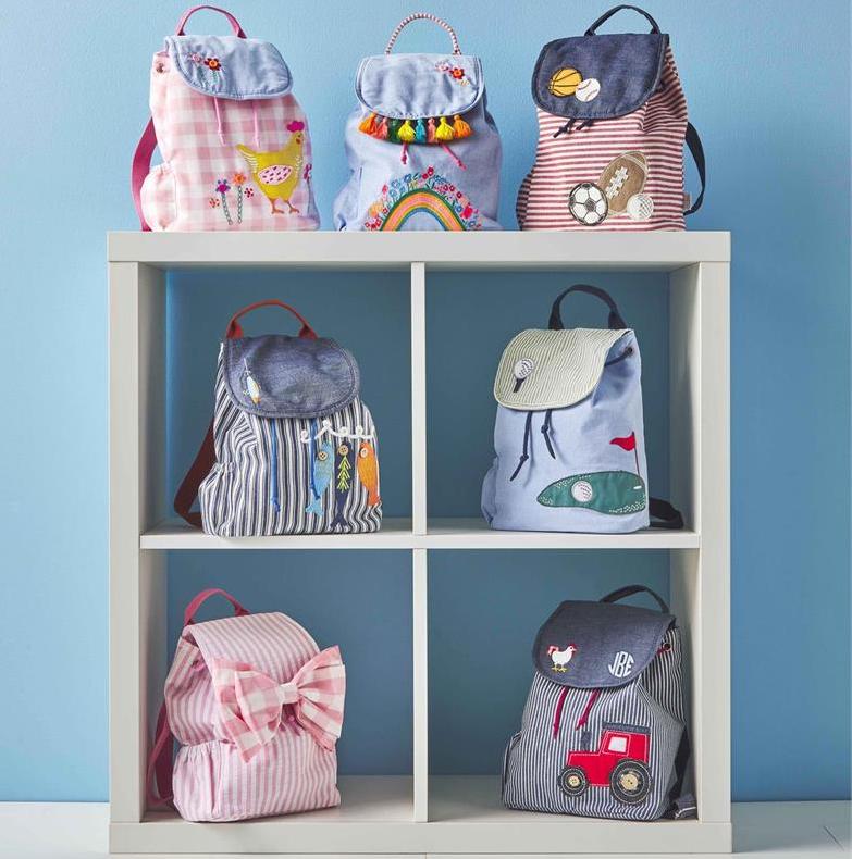 Mud Pie Drawstring Bow Canvas Backpack