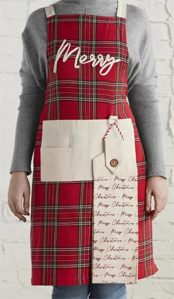 Mud Pie Tartan Apron and Towel.