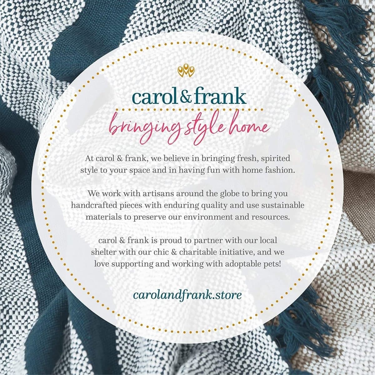 Carol & Frank Carter Indigo Table Runner - CeCe's Home & Gifts