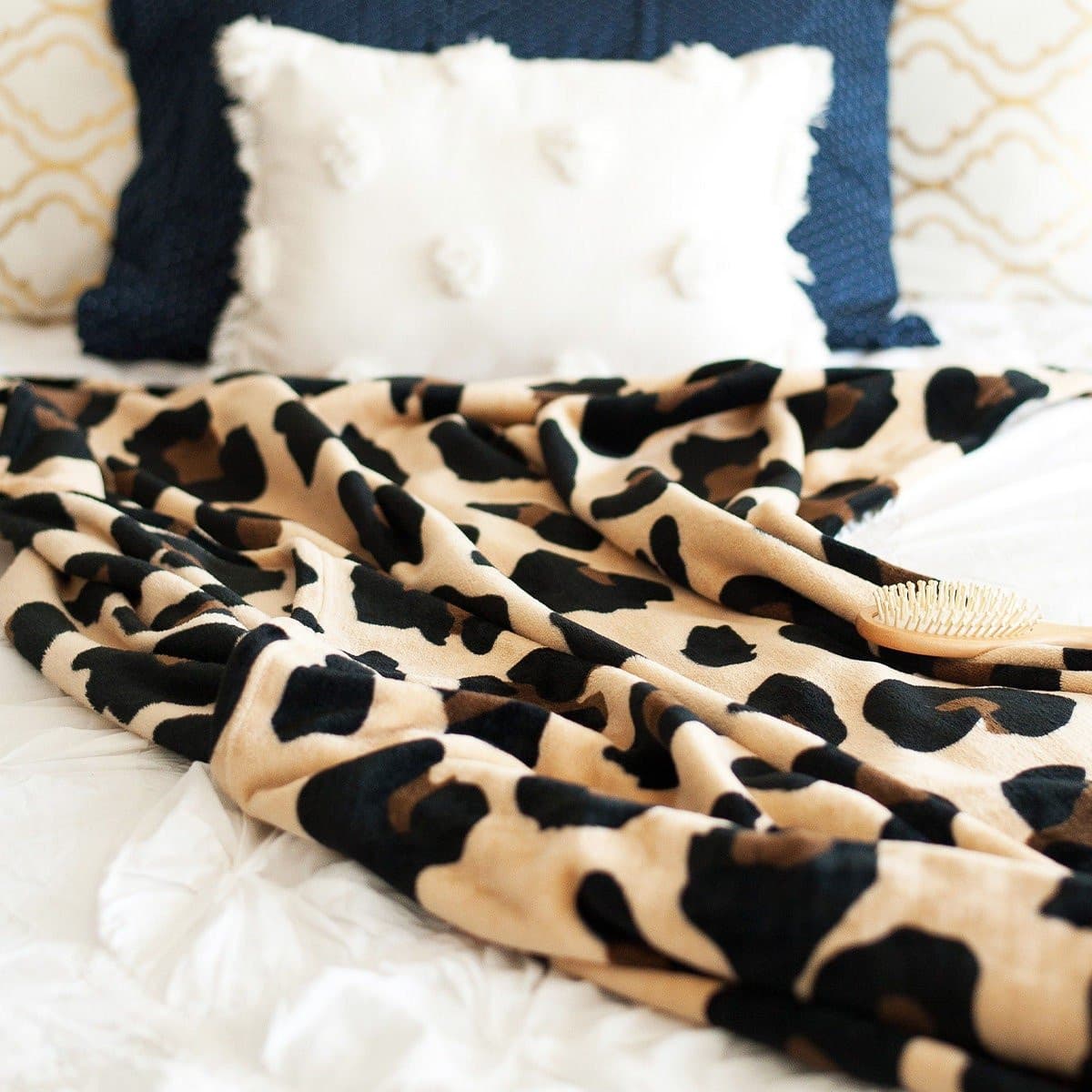 Monogrammed Plush Throw, Cozy Blanket, Fuzzy Fleece Blanket, Viv & Lou Throw, Monogrammed Blanket, Personalized Gift, Leopard Print - CeCe's Home & Gifts