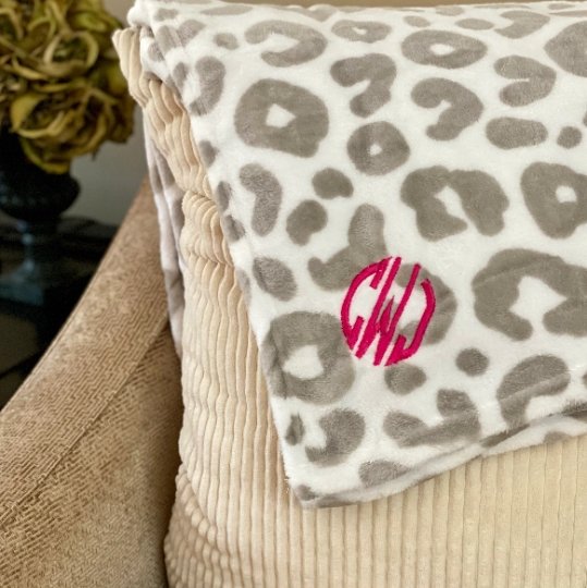 Viv & Lou Natural Leopard Cozy Blanket - CeCe's Home & Gifts