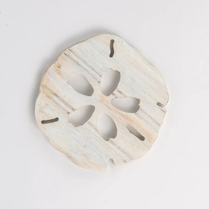 Handcrafted Wooden Sand Dollar Coaster Set