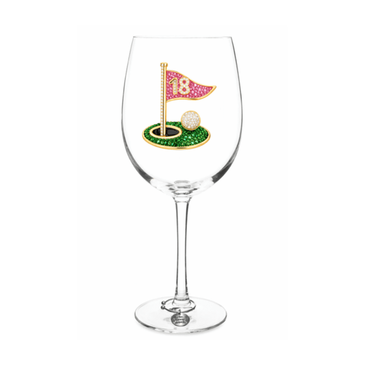The Queens' Jewels 18th Hole Jeweled Stemmed Glass | CeCe's Home & Gifts