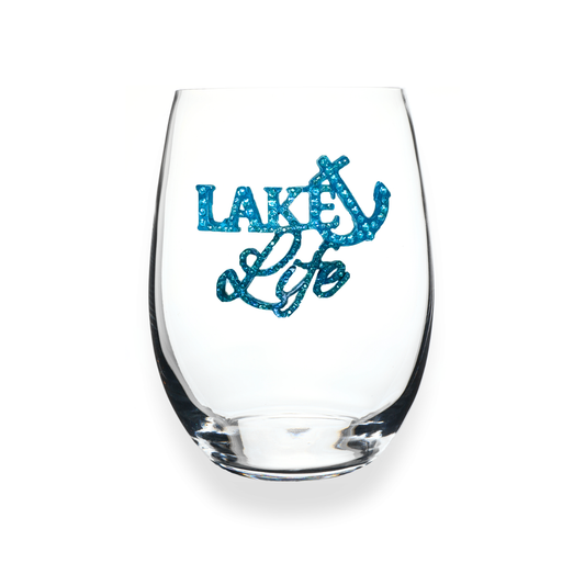 Lake Life Jeweled Stemless Glassware
