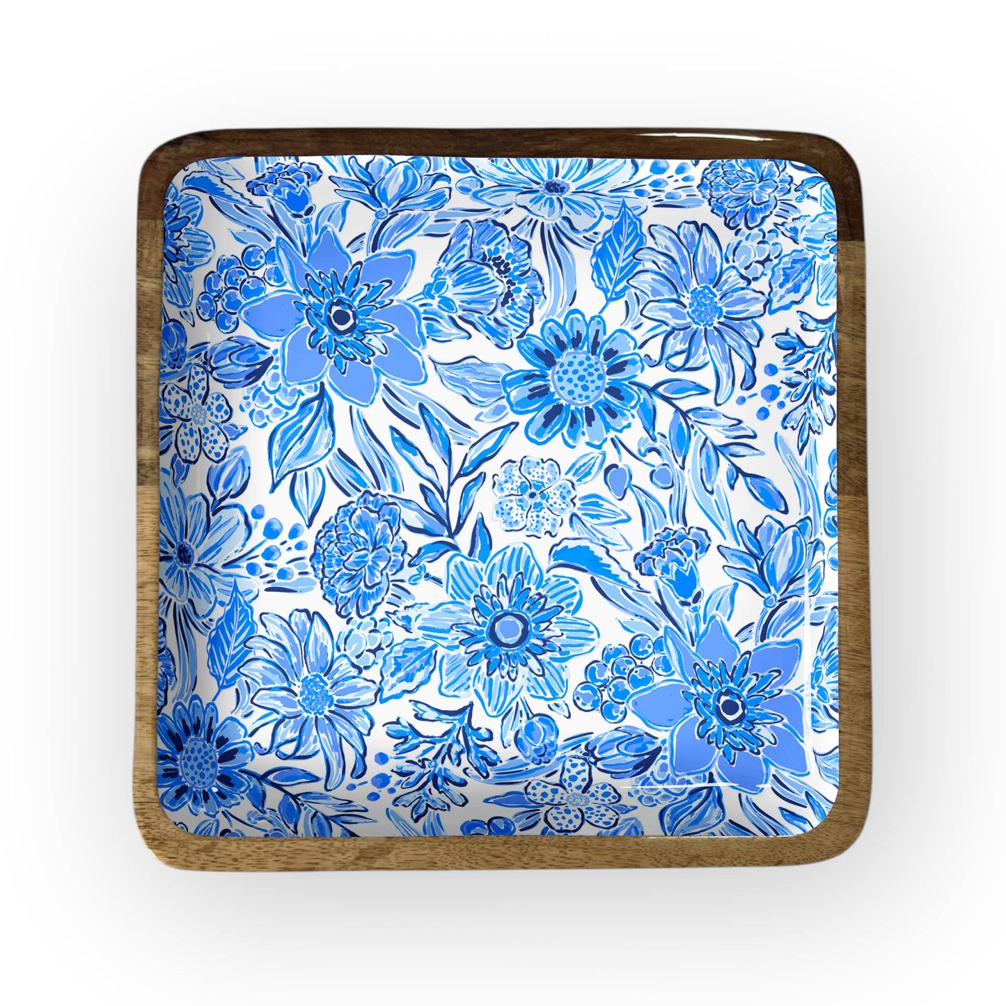 My Casita Blue Floral 12” Square Tray