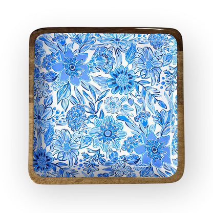 My Casita Blue Floral 8” Square Tray