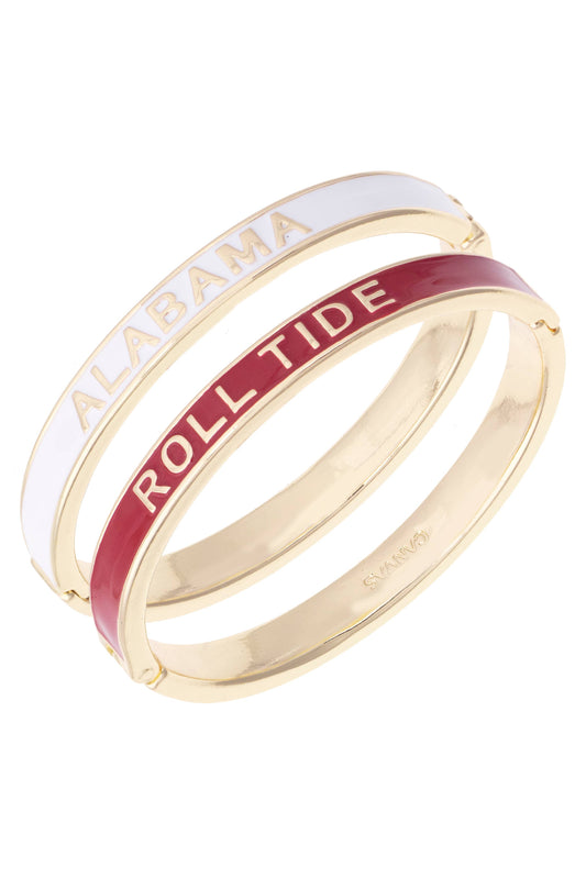 Alabama Crimson Tide Skinny Enamel Hinge Bangle Set