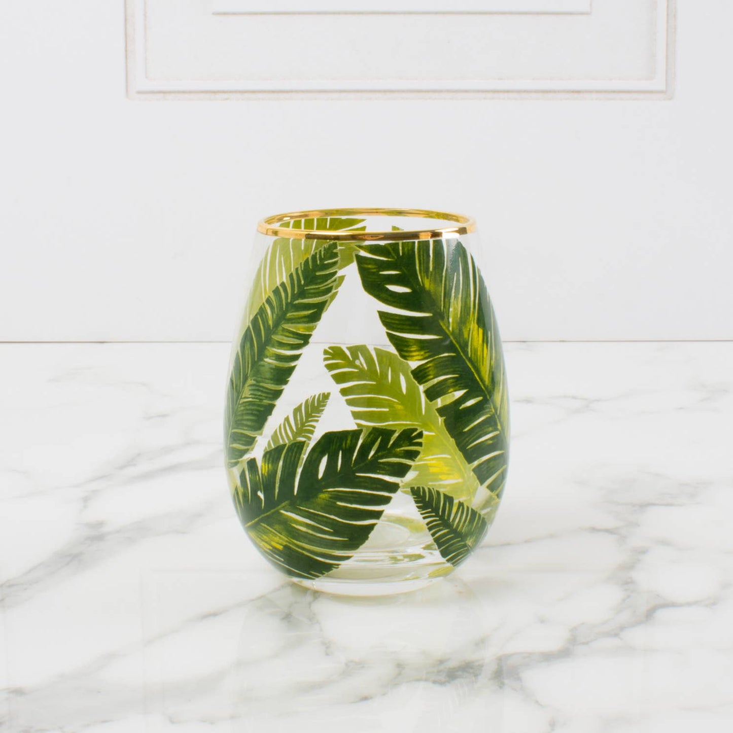 8 Oak Lane Botanical Leaf Stemless Glass