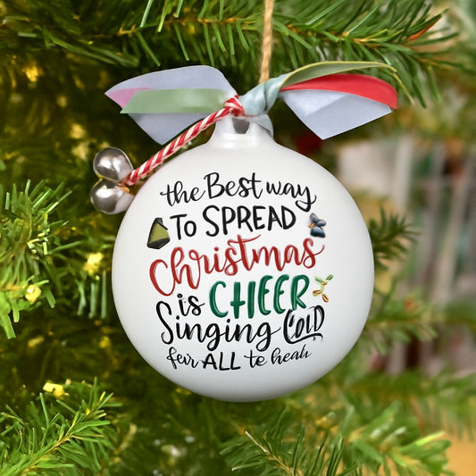 "Spread Christmas Cheer" Ceramic Ball Ornament