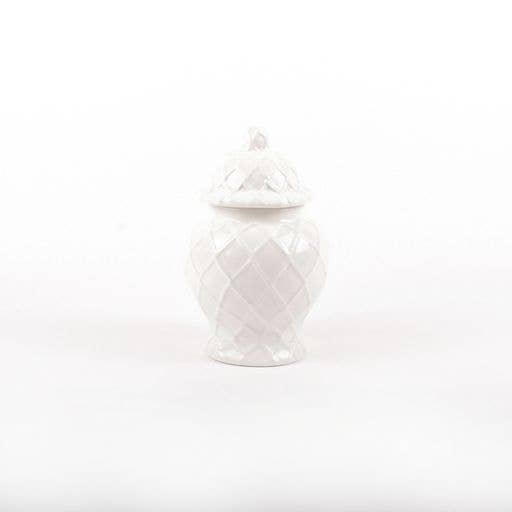 8 Oak Lane - White Textured Ginger Jar - Small