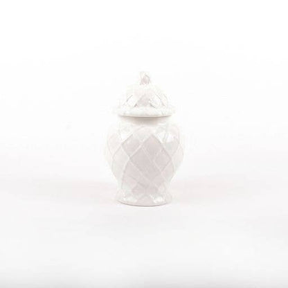 8 Oak Lane - White Textured Ginger Jar - Small