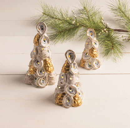 Mud Pie Oyster Ceramic Light-Up Tree - 3 Sizes