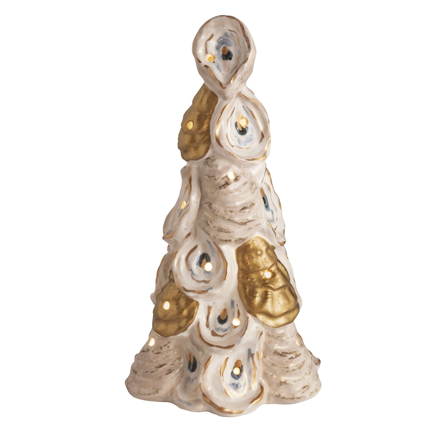 Mud Pie Oyster Ceramic Light-Up Tree - 3 Sizes