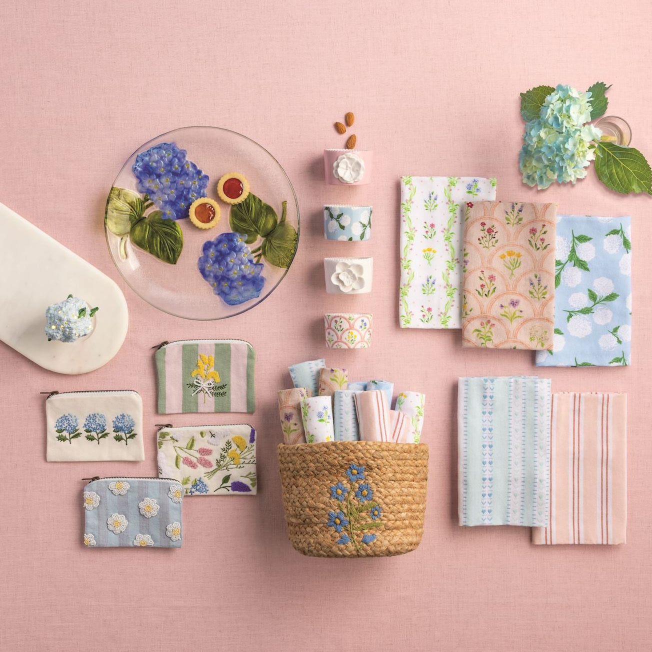 Mud Pie Hydrangea Glass Plate