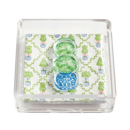 Mud Pie Topiary Garden Napkin & Caddy Set