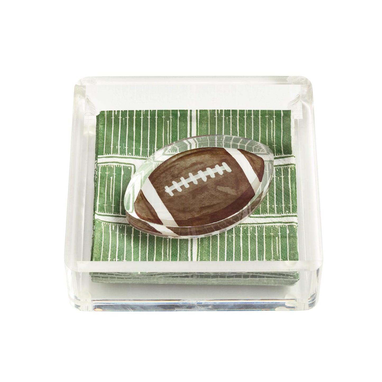 Mud Pie Football Napkin Caddy Set